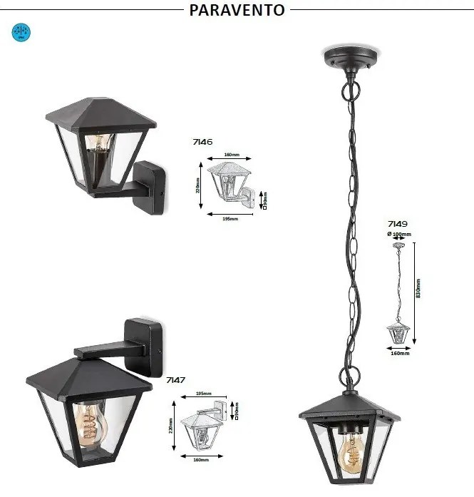 Aplica pentru iluminat exterior design modern IP44 Paravento negru