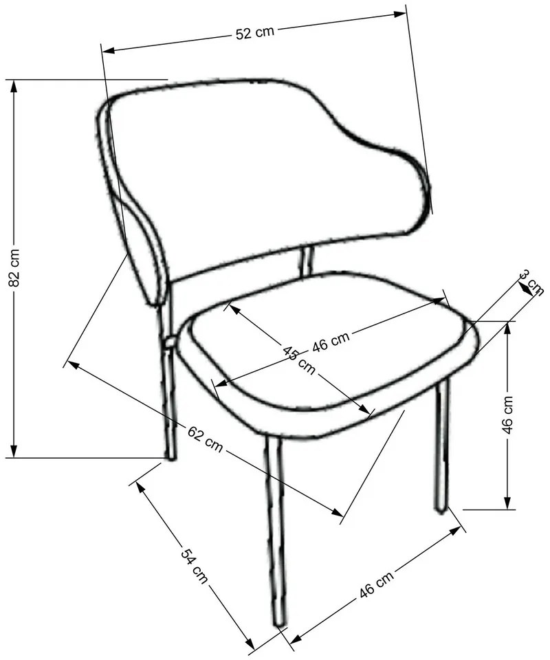 Scaun de bucaterie Lutero, gri