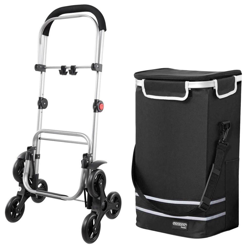 Deuba Coș de cumpărături cu roți - negru