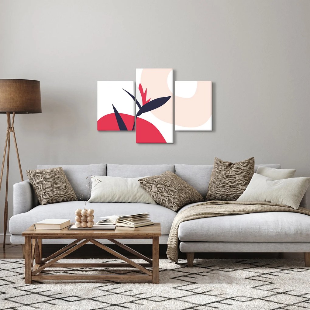 Tablou - Abstracție florală roz N⁰1 (90x60 cm)