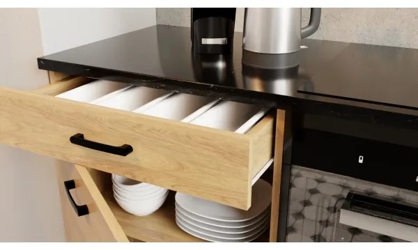 Mobilă de bucătărie JOY 200 cm, nuc