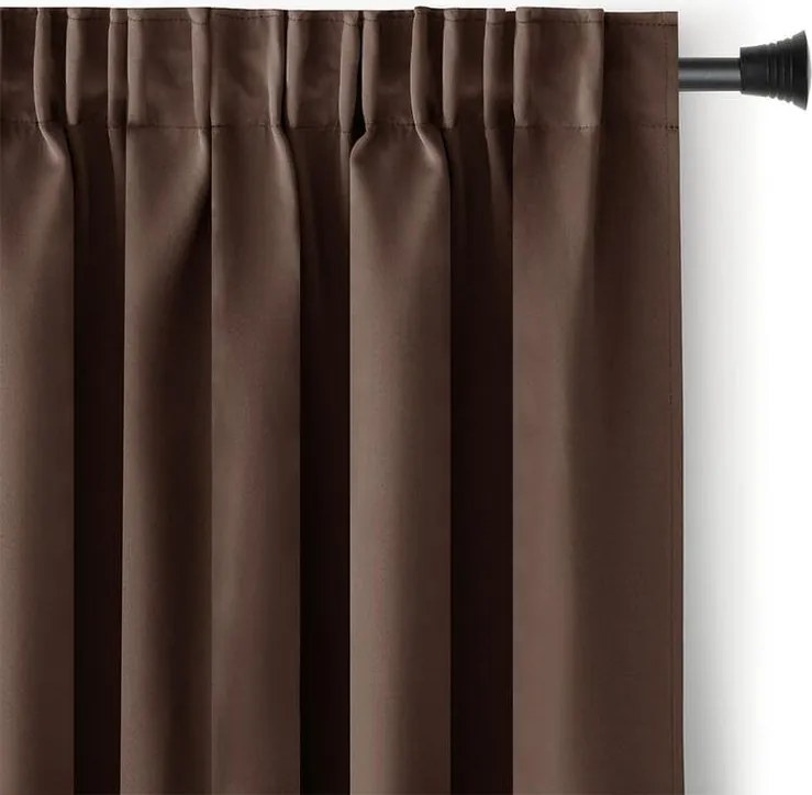 decoDoma Draperie groasă blackout RESTILO maro închis 140 x 245 cm set 2 buc