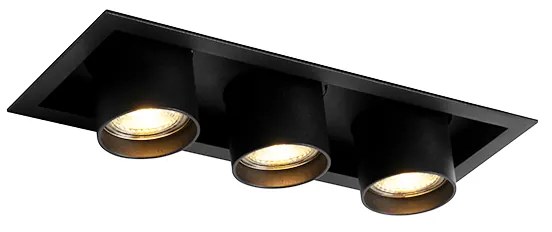 Spot modern îngropat negru reglabil cu 3 lumini - Roof