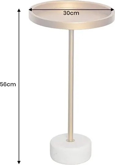 Masuta Laterala, Marmura, Metal, TRAYFUL 60cm, A-44849 VC