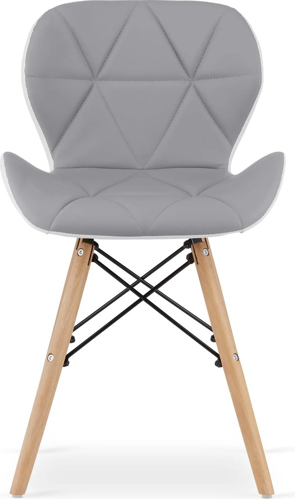 Scaun gri-alb LAGO din piele ecologica