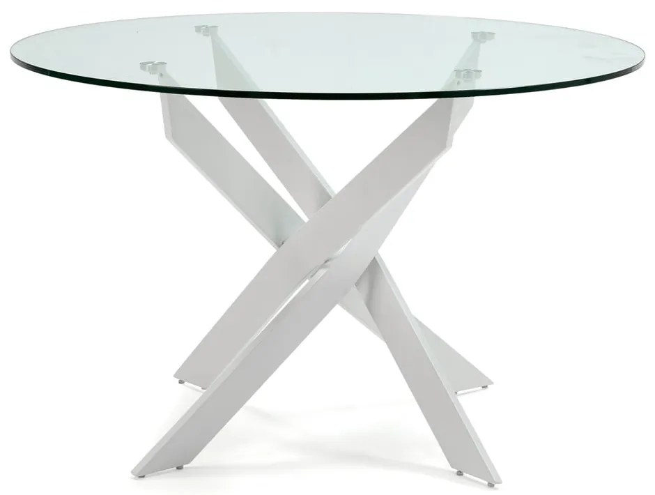 Masă de dining rotundă cu blat din sticlă 120x120 cm Ruth – Marckeric