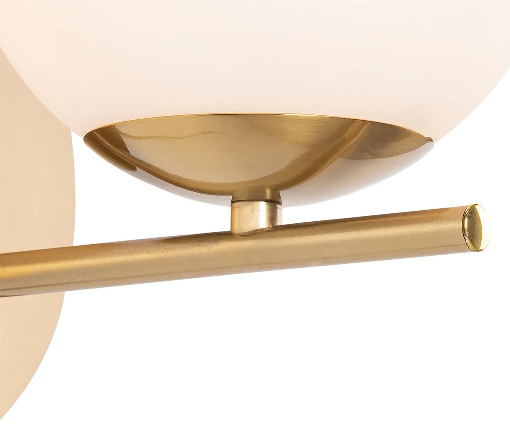 Lampă de perete Art Deco aurie cu sticlă opală - Flore