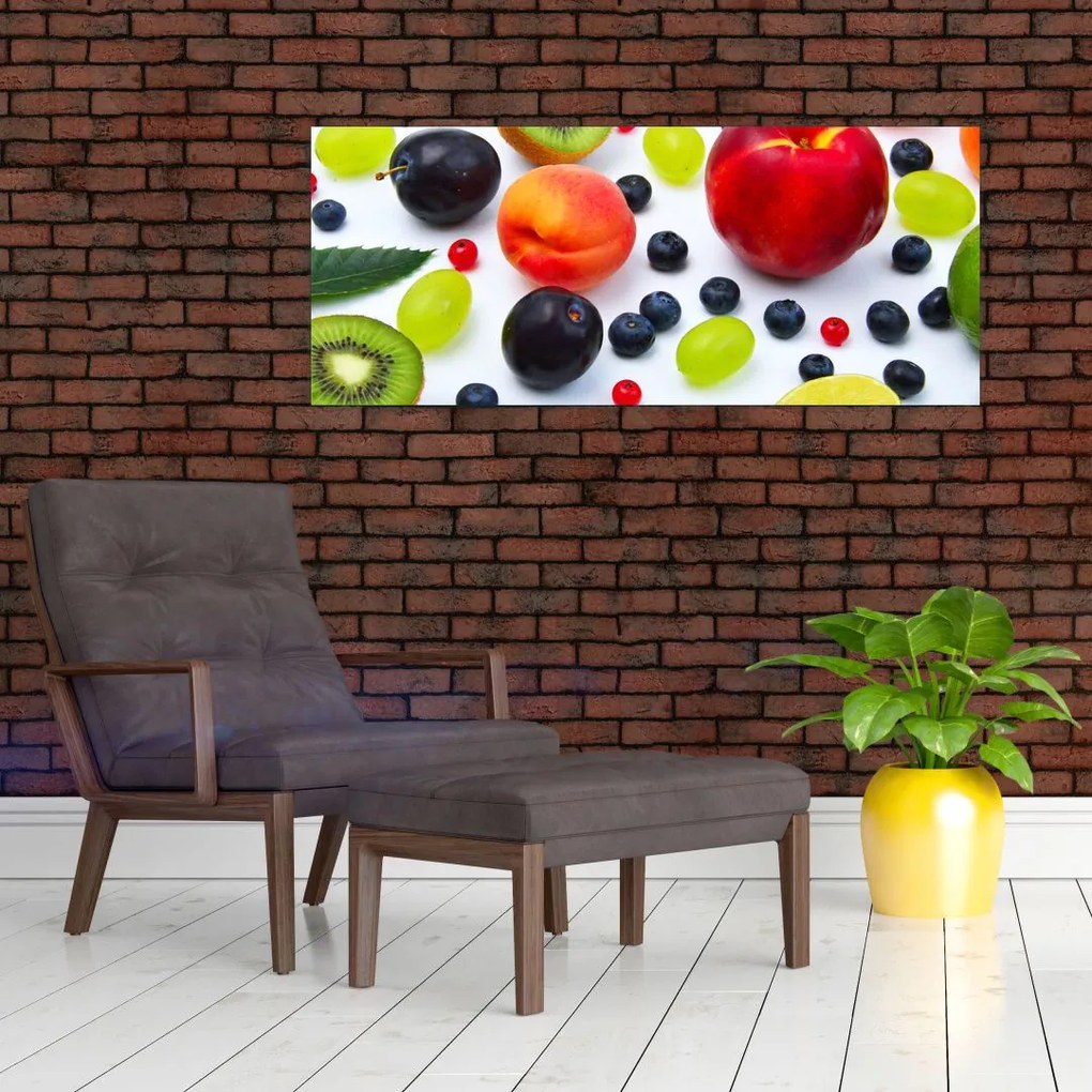 Tablou - fructe cu picături de apă (120x50 cm)