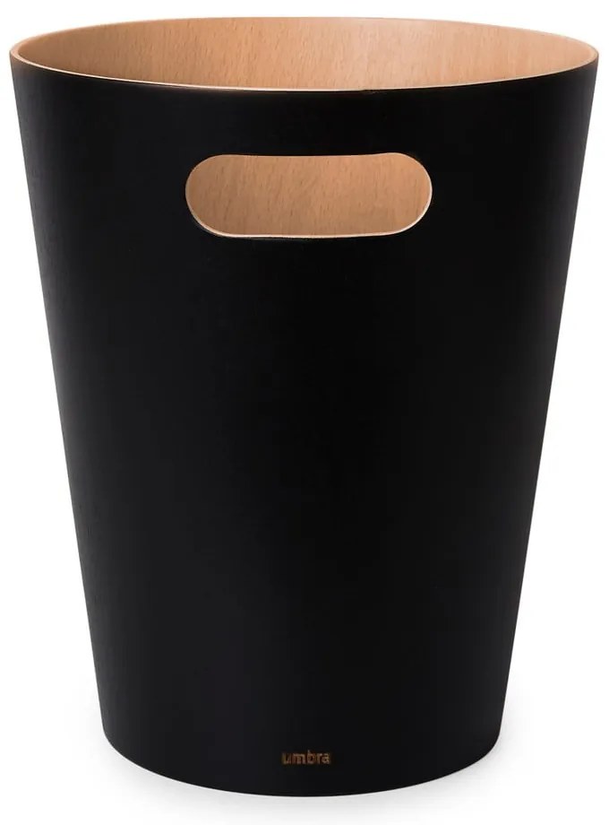 Coș de gunoi negru pentru birou 7,5 l Woodrow – Umbra