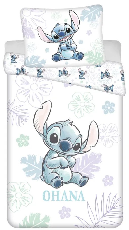 Disney Lilo și Stitch Ohana White lenjerie de pat 140×200cm, 70×90 cm
