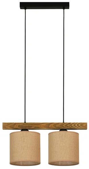 Lustră pe cablu Brilagi FOREST 2xE27/15W/230V pin/maro/negru