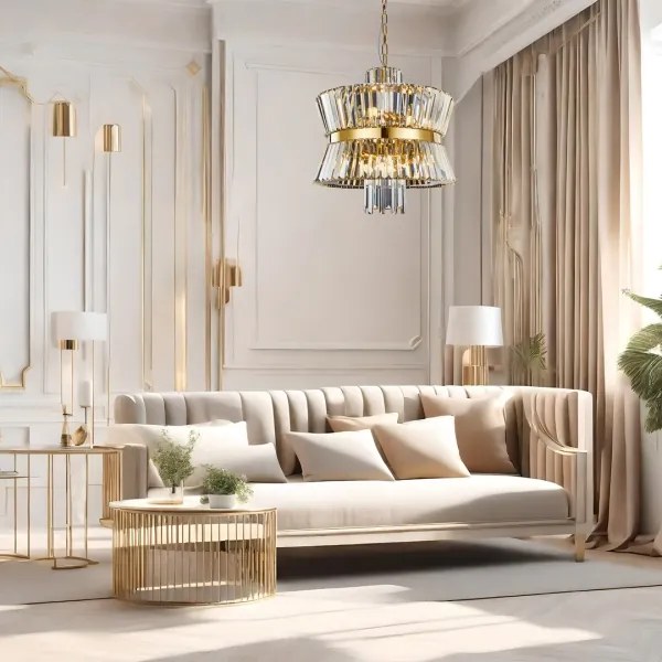 Lustră pe lanț AURELIA 12xE14/40W/230V auriu