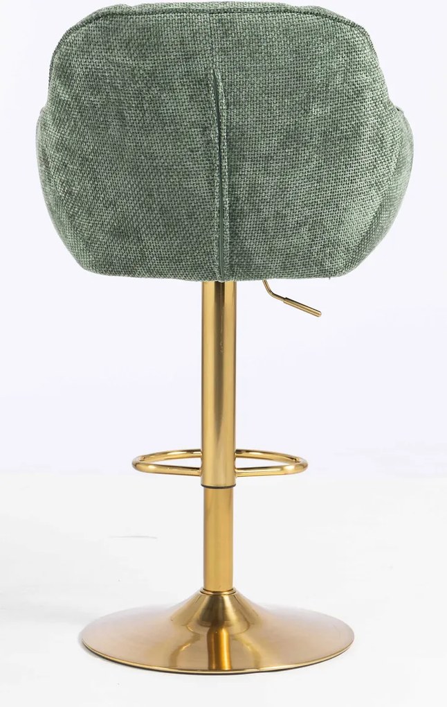 HR2055W Scaun Verde Salvie Grid Premium cu Bază Aurie