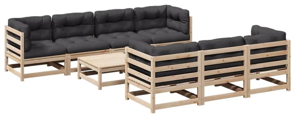 3299323 vidaXL Set canapea de grădină cu perne, 8 piese, lemn masiv de pin