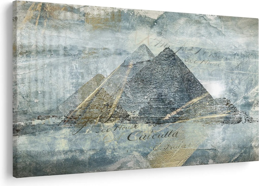 Tablou - Piramide în filtru albastru (90x60 cm)