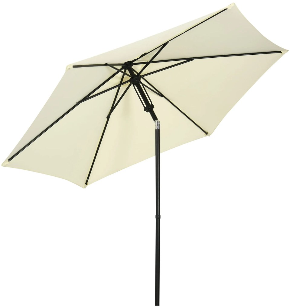 Umbrela pentru gradina Outsunny, poliester si metal cu 6 bare,  Ø262x243cm, bej si negru | Aosom RO