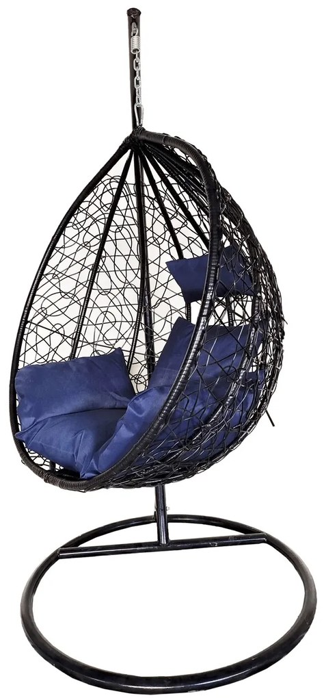 Leagan/balansoar gradina Leon, Heinner, 108/68x115/195 cm, negru/albastru