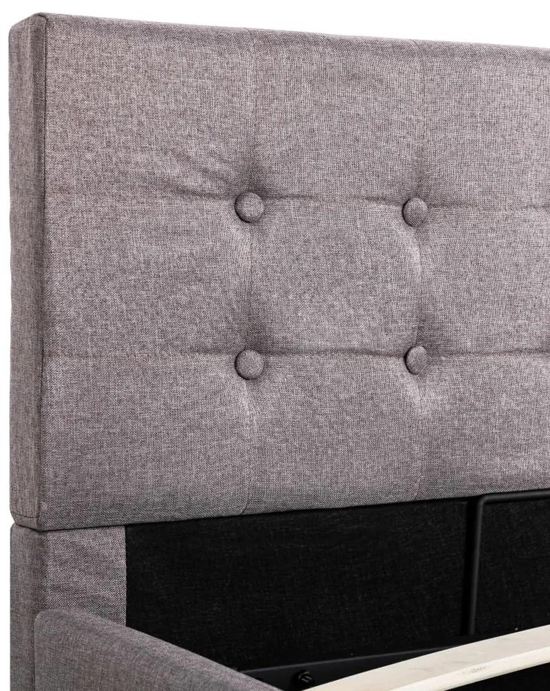 Cadru de pat hidraulic cu lada, gri taupe, 100 x 200 cm, textil Gri taupe, 100 x 200 cm