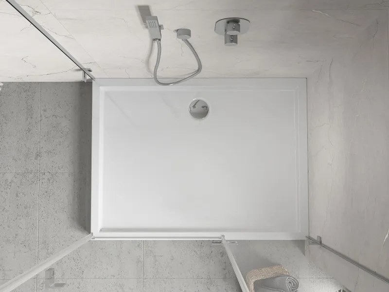 Mexen Flow+ cadă de duş dreptunghiulară 80 x 70 cm, alb lucios - 46R107080H