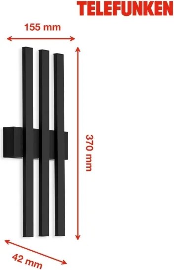 Aplică LED de exterior Telefunken 313305TF 3xLED/4W/230V IP44