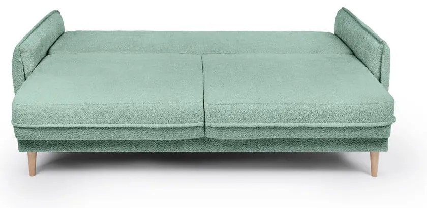 Canapea verde extensibilă cu tapițerie din stofă bouclé 215 cm Patti – Bonami Selection