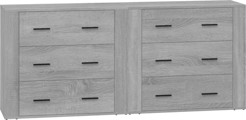 vidaXL Servante, 2 buc., sonoma gri, lemn prelucrat