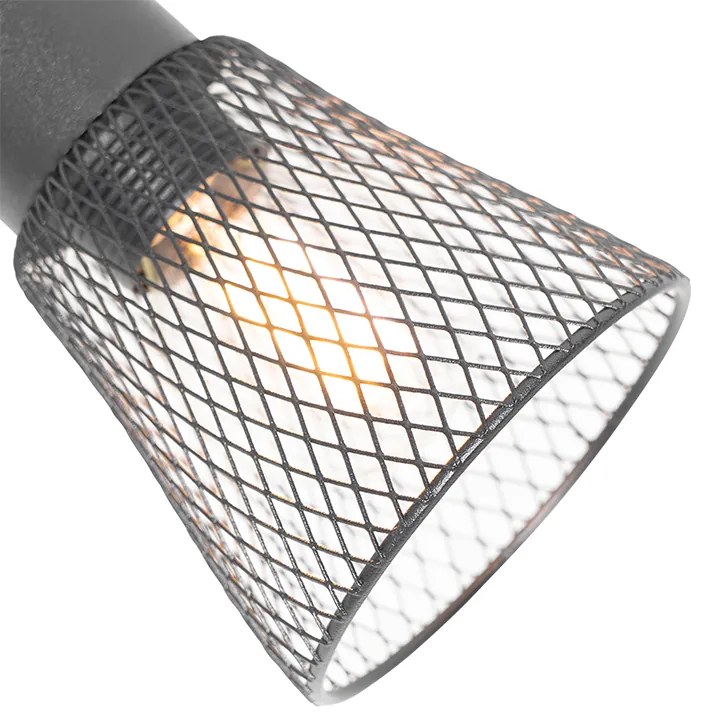 Spotlight industrial negru cu lemn - Kristina