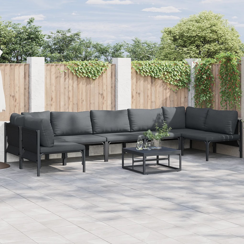 vidaXL Set de canapele pentru grădină 7 pcs Antracit Oțel