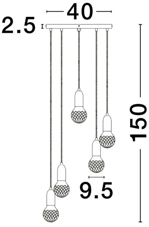 Lustra moderna cu 5 pendule design minimalist VEDA