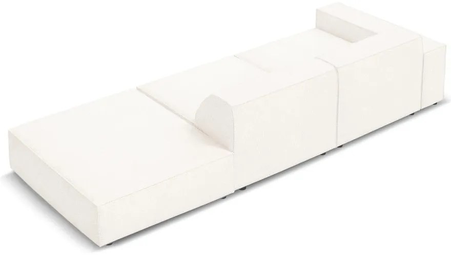 Colțar bej cu tapițerie bouclé (pe partea dreaptă) Jodie – Micadoni Home