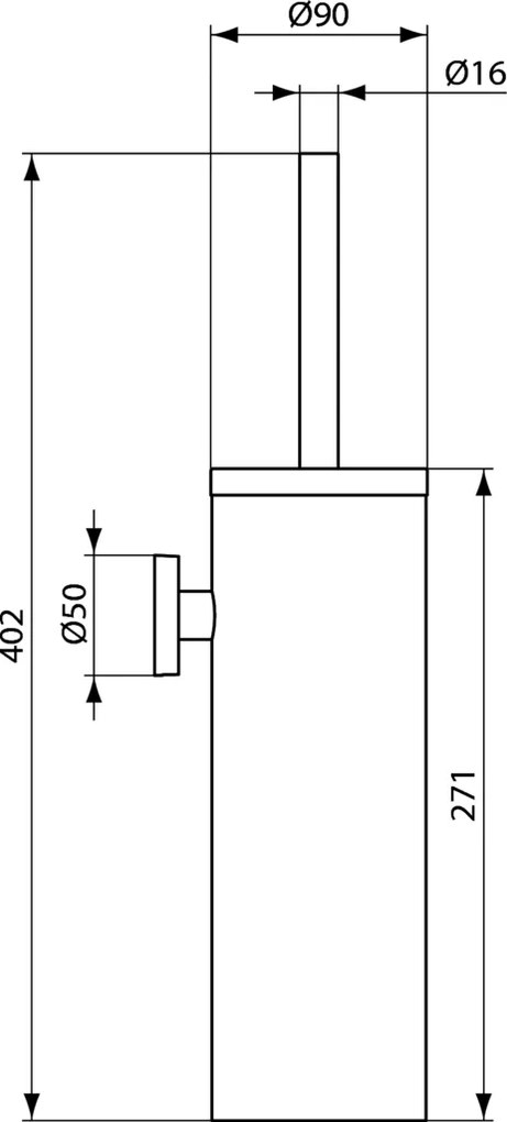 Suport perie WC Ideal Standard IOM, crom - A9128MY