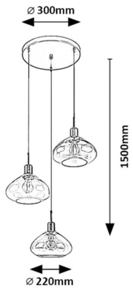 Lustra cu 3 pendule design modern Dvora