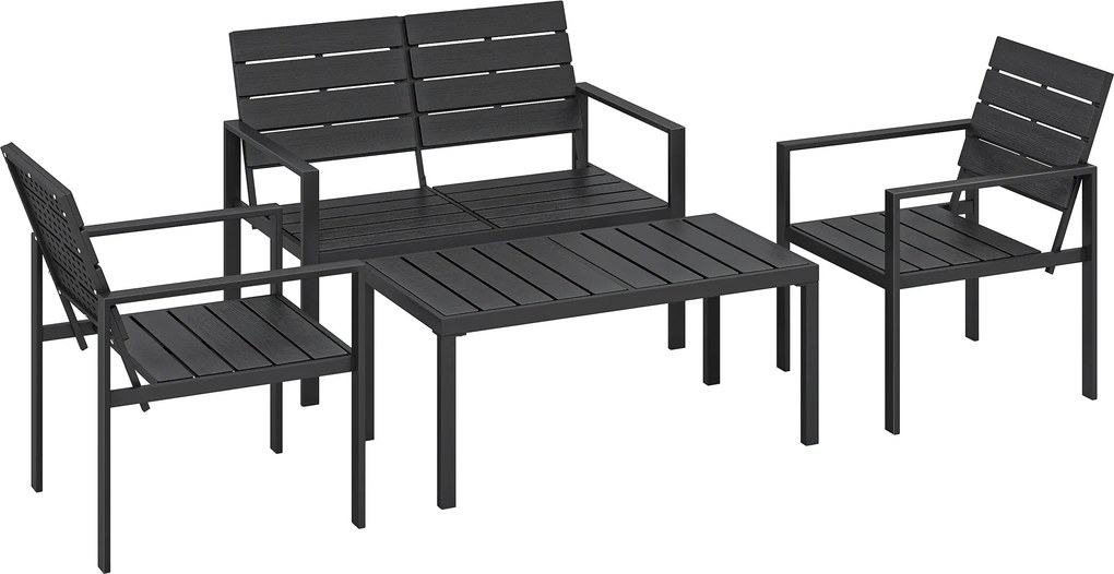 Outsunny Set Mobilier de Grădină cu Canapea, Fotolii și Măsuță, Ideal pentru Exterior | Aosom Romania