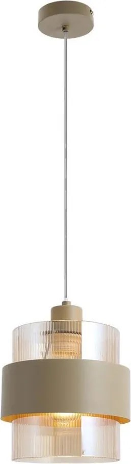 Lustră suspendată pe cablu VALENTINO 1xE27/15W/230V bej/transparent
