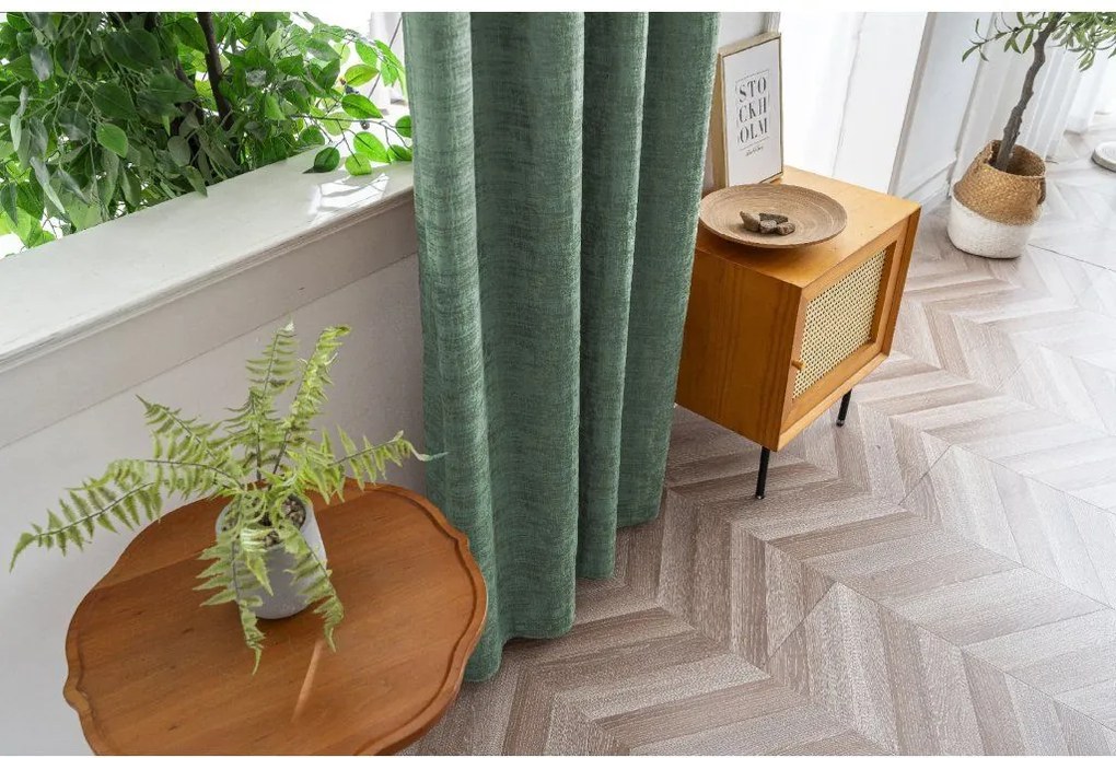 Perdea opaca LOOM VELVET 140x250 cm, verde Agatat: Rejansa