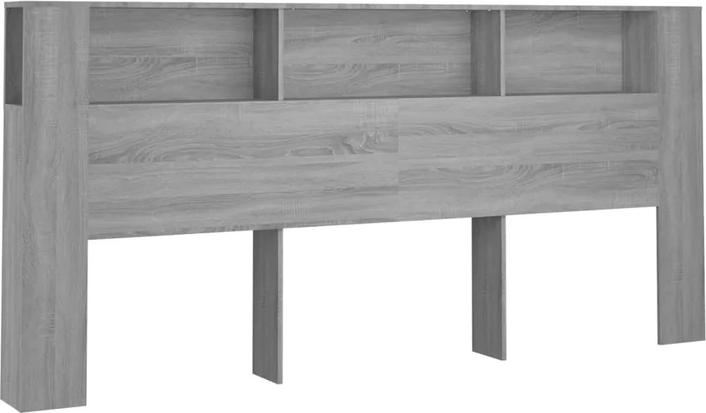 vidaXL Tăblie de pat cu dulap, gri sonoma, 220x18,5x104,5 cm