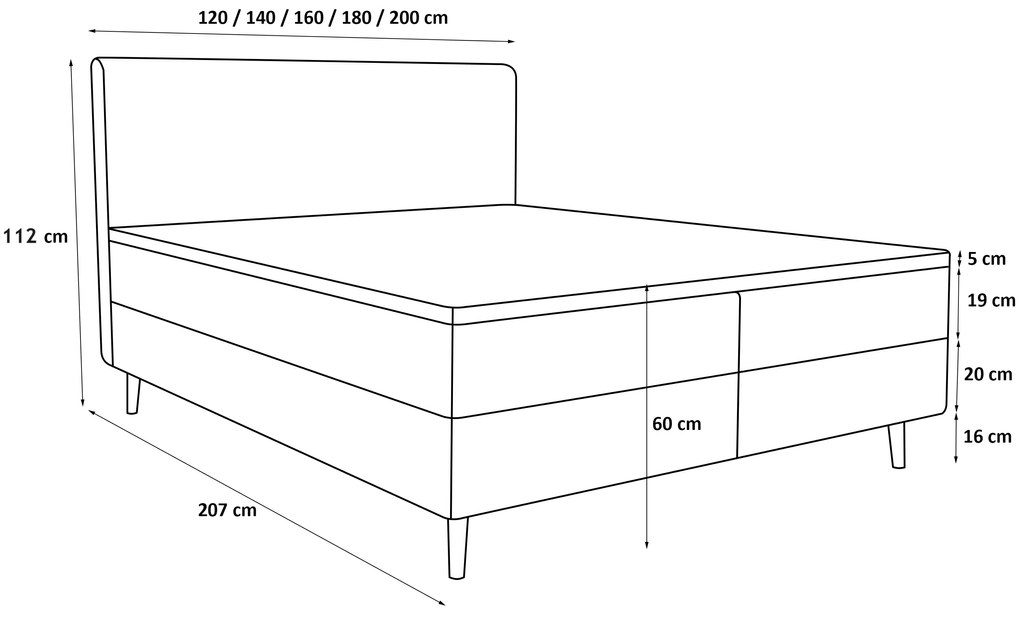 Pat de o persoană 120 cm Napoli Bonell (caramel) (cu somieră, cu sp. depozitare). 1082432