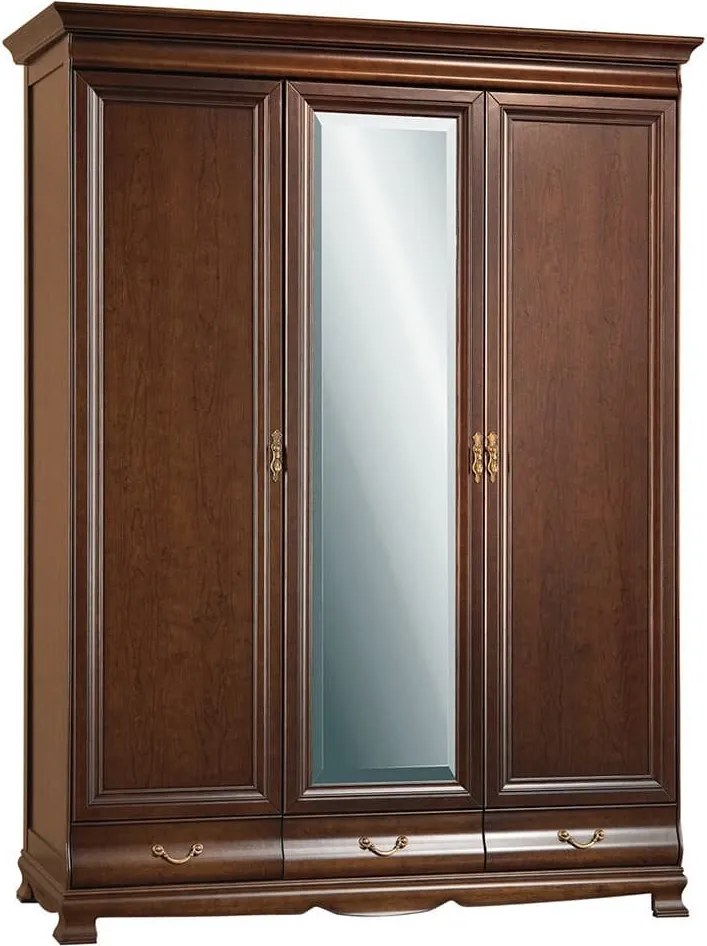 Dulap lemn masiv nuc Harper 3 Uși, 161,4 × 66,6 × 215,5 cm