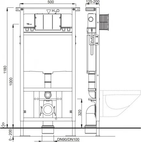 Set rezervor incastrat Schwab cu clapeta de actionare negru mat, Schwab Vela