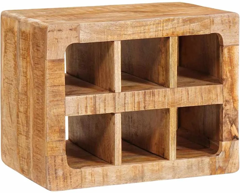 vidaXL Raft pentru vin Maro 44 x 30 x 35 cm Lemn de mango solid