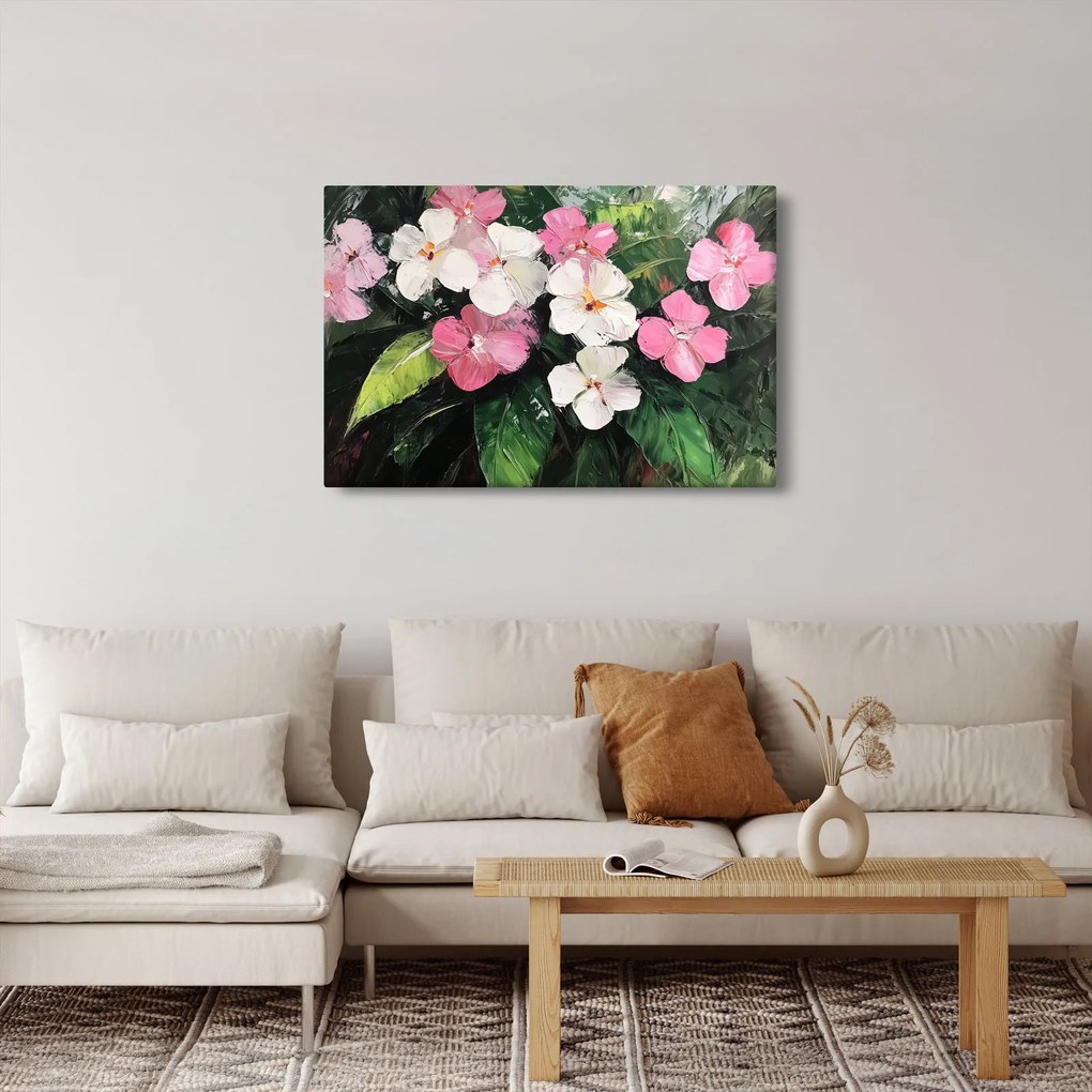 Tablou - Flori roz și albe (90x60 cm)
