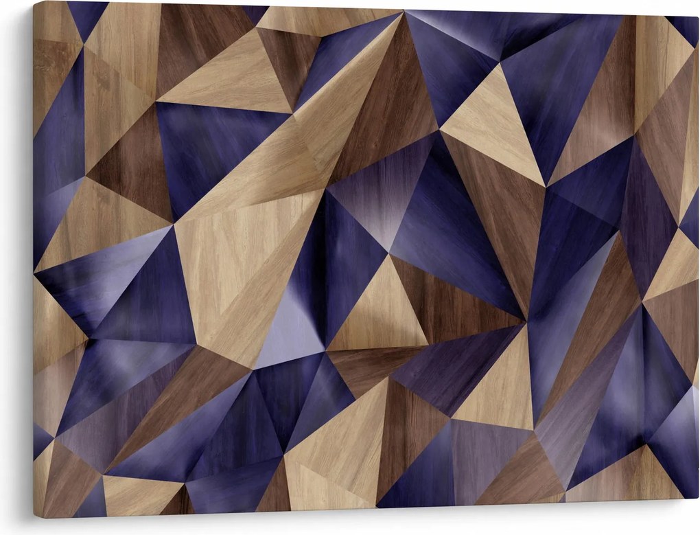 Tablou - 3D triunghiuri de lemn (70x50 cm)