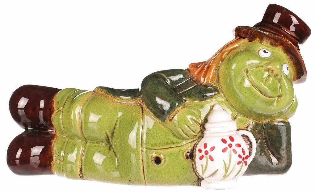 Decorațiuni de grădină Vodník ležící, ceramică, 10x 10 x 13 cm, 13 cm