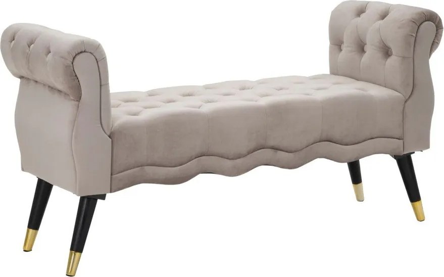Bancă taupe cu tapițerie din catifea Paris – Mauro Ferretti