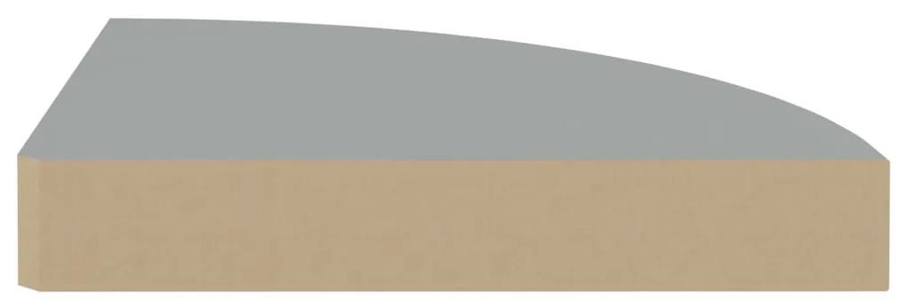 Raft de colt suspendat, gri, 25x25x3,8 cm, MDF 1, Gri, 25 x 25 x 3.8 cm