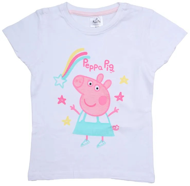 Tricou copii 2 buc PEPPA PIG roz deschis/alb - diferite marimi Marime: 110 - 116