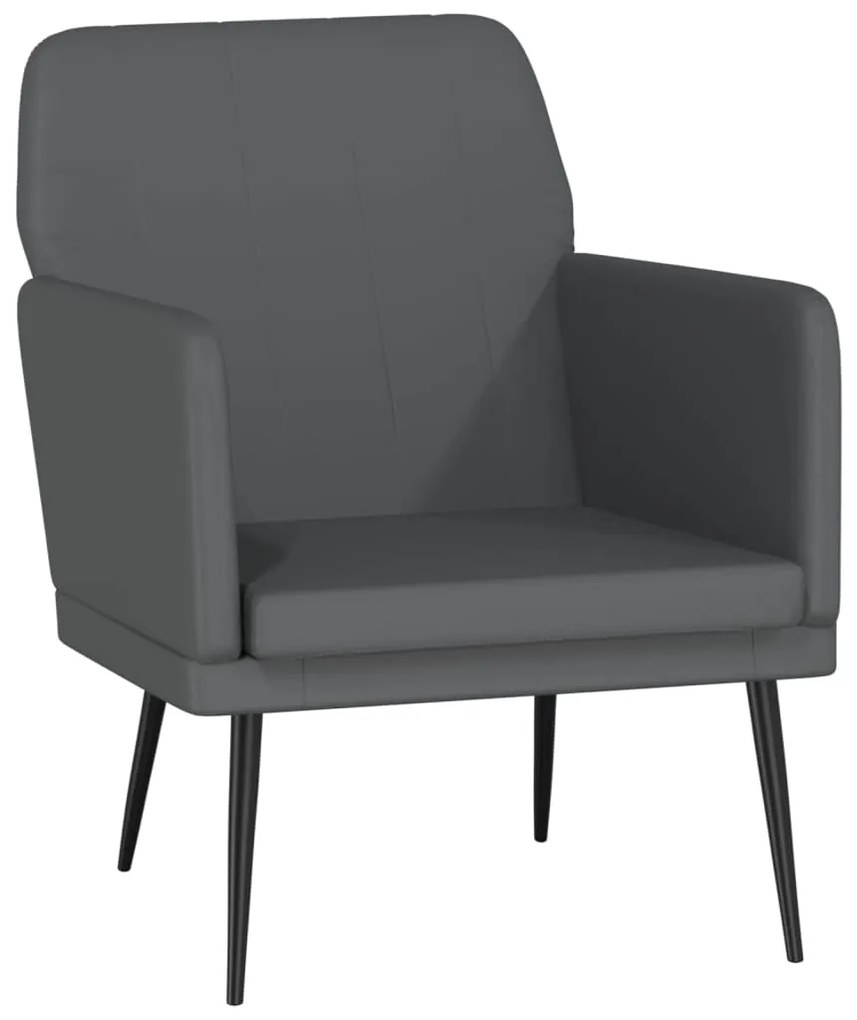 351395 vidaXL Fotoliu, gri, 61x78x80 cm, piele artificială