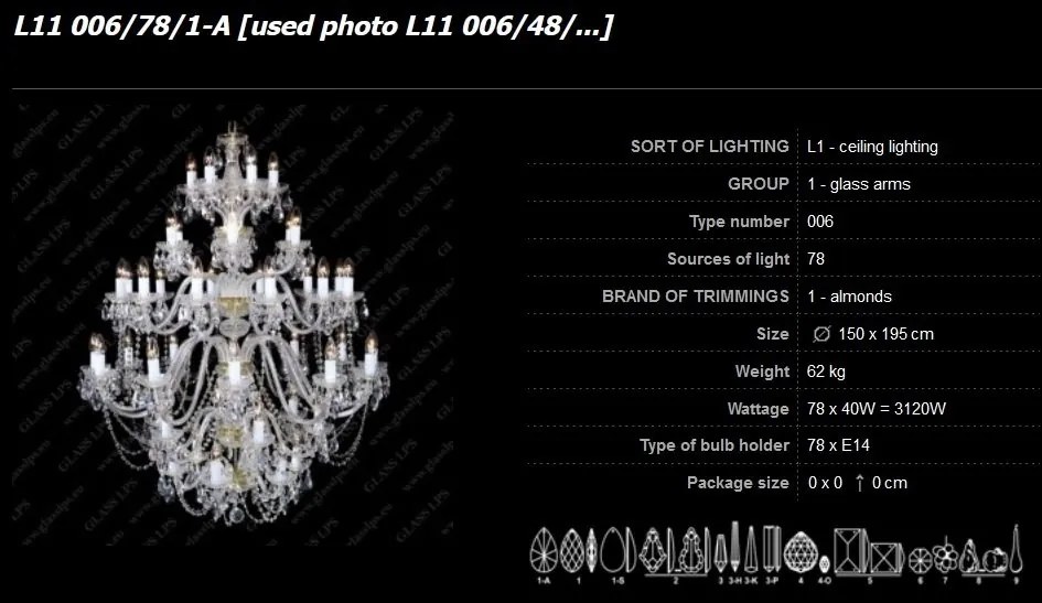 Lustra XXL cristal Bohemia L11 006/78/1-A
