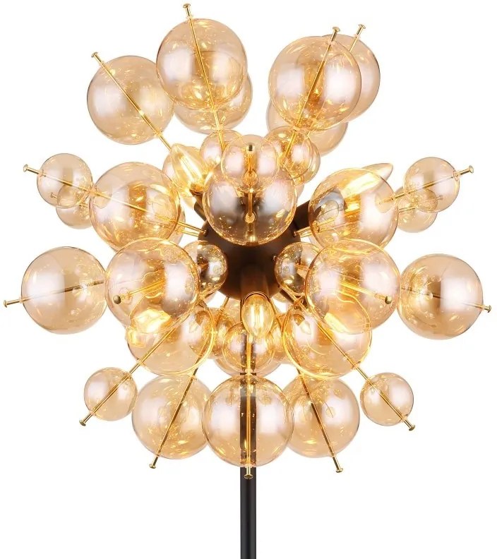 Lampadar design modern UDO 6L negru/chihlimbar