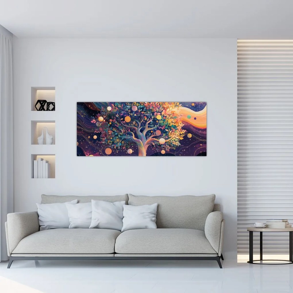 Tablou – Arbore violet plin de energie (120x50 cm)